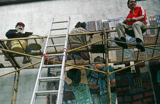 Installation of the Rhode Island Mural